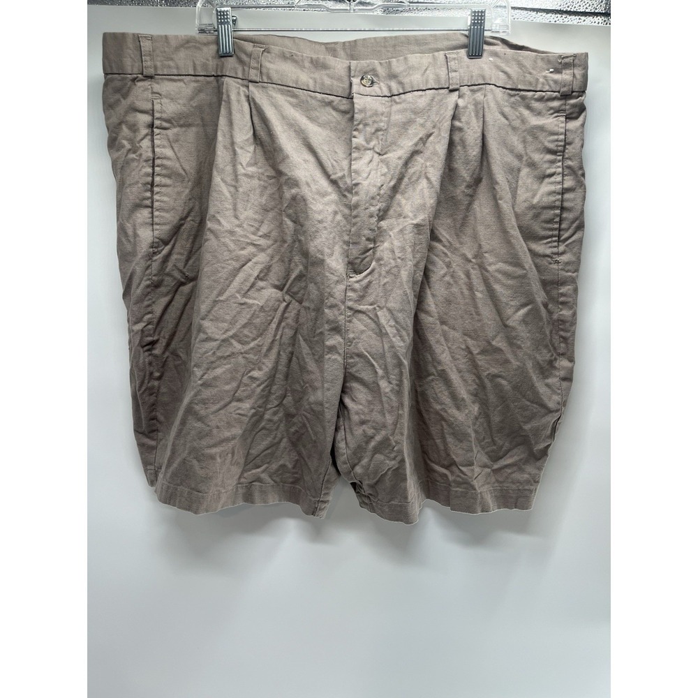 Wells &‎ Morris Mens Tan Linen & Cotton Blend Shorts Size 46